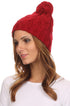 Gorro unisex de punto trenzado con pompón y borlas Sakkas Tabb