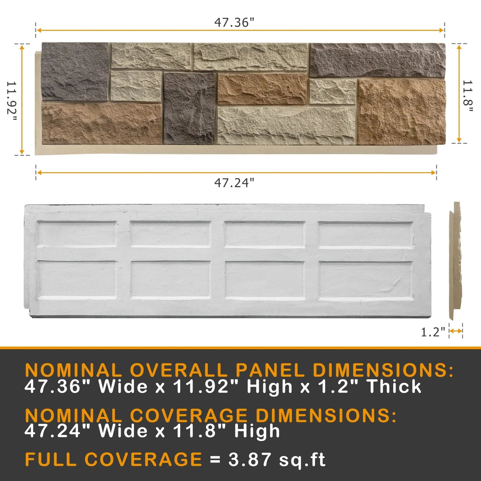 Hausvita Faux Stone Wall Siding Panel, PU Stone Veneer Exterior, 46.46