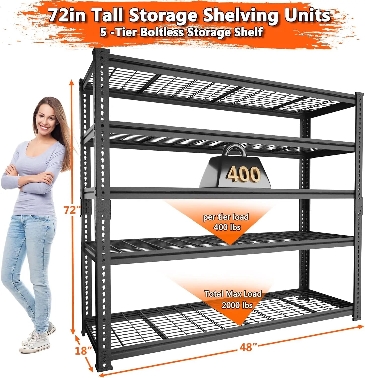 Hausvita Storage Shelves Heavy Duty, 48