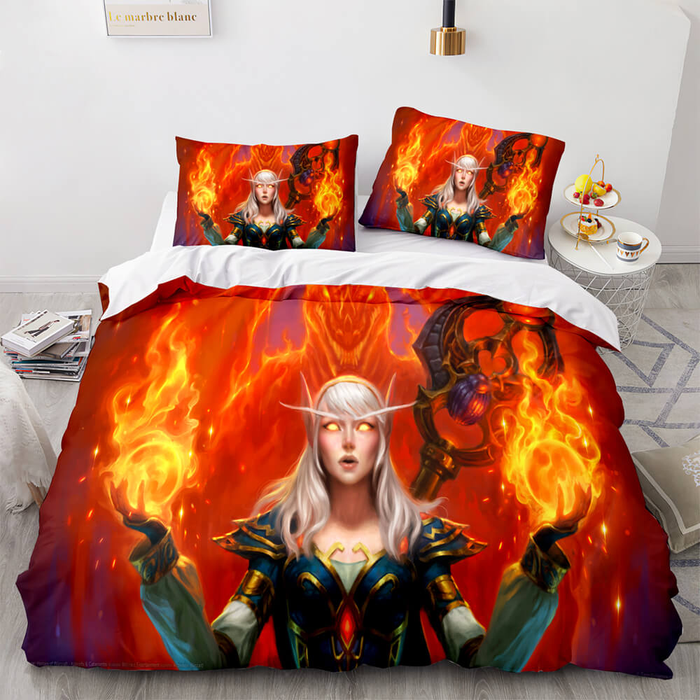 Juego de cama con funda de edredón y relleno para cosplay de Hearthstone Heroes of Warcraft