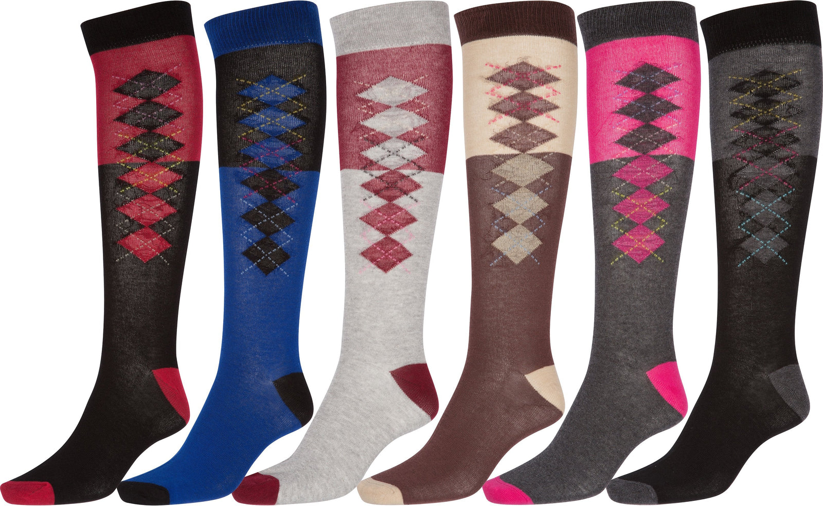 Calcetines hasta la rodilla de mezcla de algodón para mujer de Sakkas (paquete surtido)