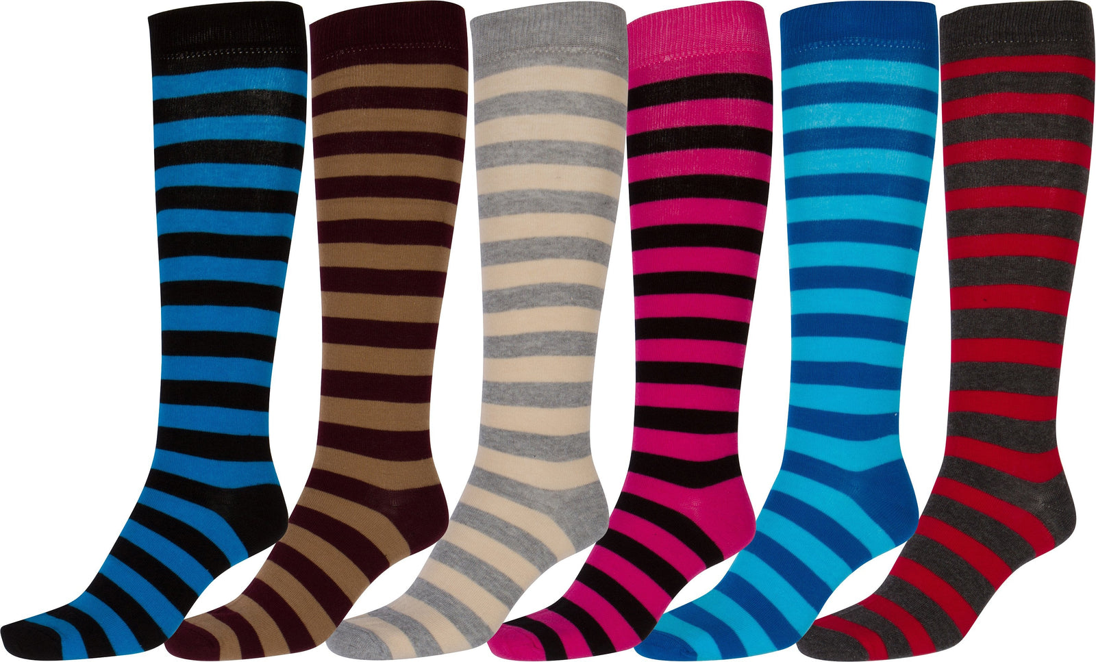 Calcetines hasta la rodilla de mezcla de algodón para mujer de Sakkas (paquete surtido)