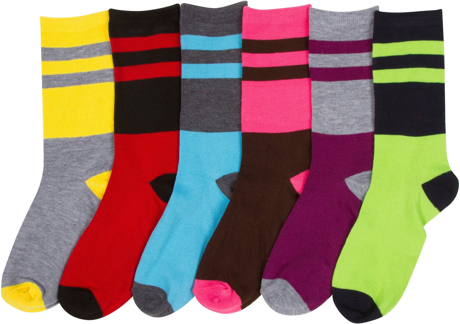 Calcetines Sakkas de mezcla de poliéster, suaves y elásticos, con estampado de tripulación, para mujer, paquete surtido de 6
