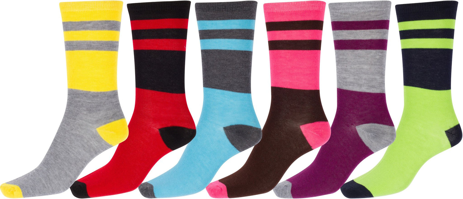 Calcetines Sakkas de mezcla de poliéster, suaves y elásticos, con estampado de tripulación, para mujer, paquete surtido de 6