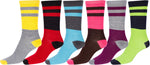 Calcetines Sakkas de mezcla de poliéster, suaves y elásticos, con estampado de tripulación, para mujer, paquete surtido de 6