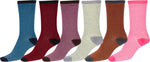 Calcetines Sakkas de mezcla de poliéster, suaves y elásticos, con estampado de tripulación, para mujer, paquete surtido de 6