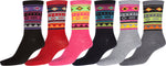 Calcetines Sakkas de mezcla de poliéster, suaves y elásticos, con estampado de tripulación, para mujer, paquete surtido de 6