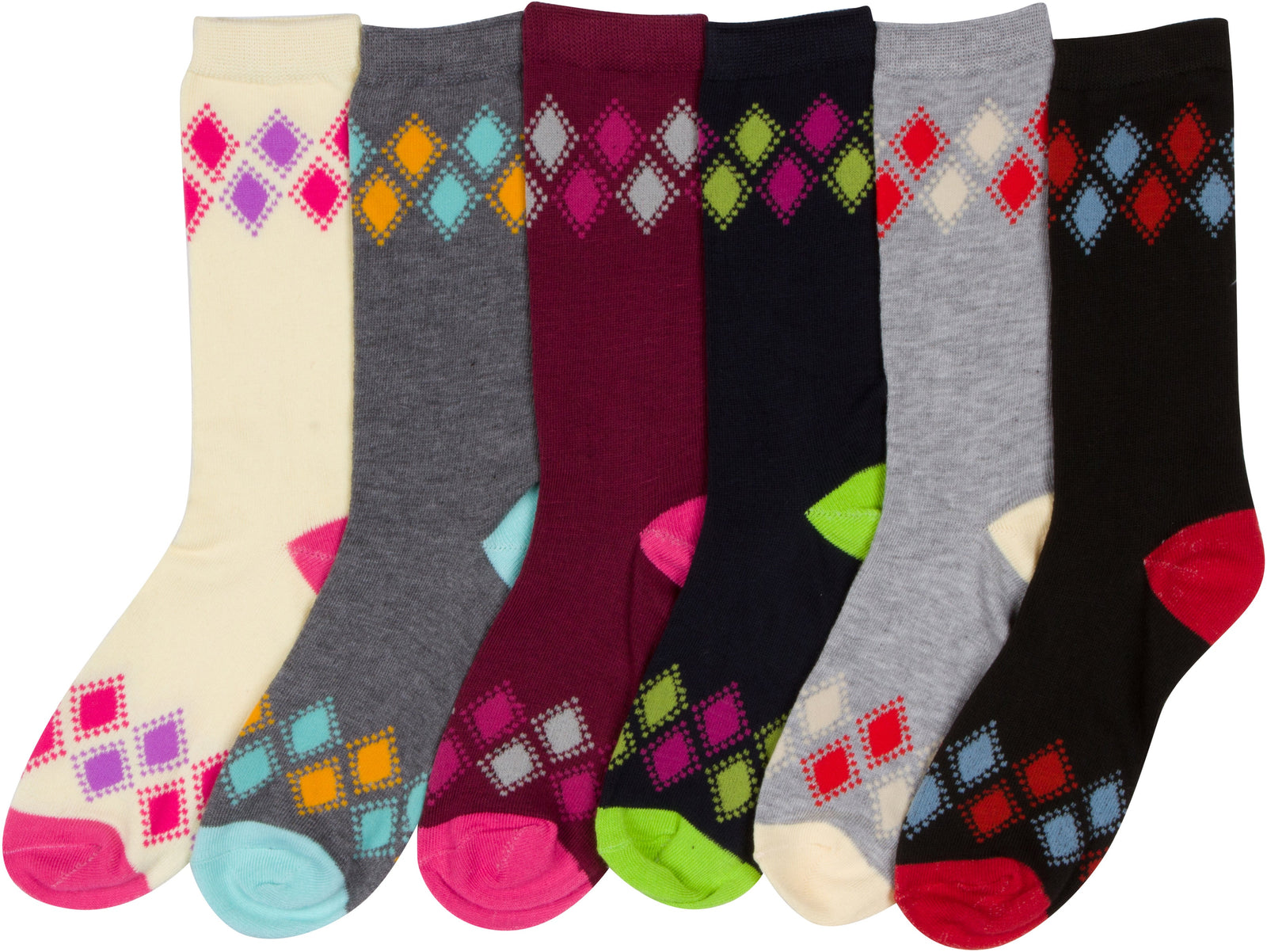 Calcetines Sakkas de mezcla de poliéster, suaves y elásticos, con estampado de tripulación, para mujer, paquete surtido de 6