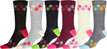 Calcetines Sakkas de mezcla de poliéster, suaves y elásticos, con estampado de tripulación, para mujer, paquete surtido de 6