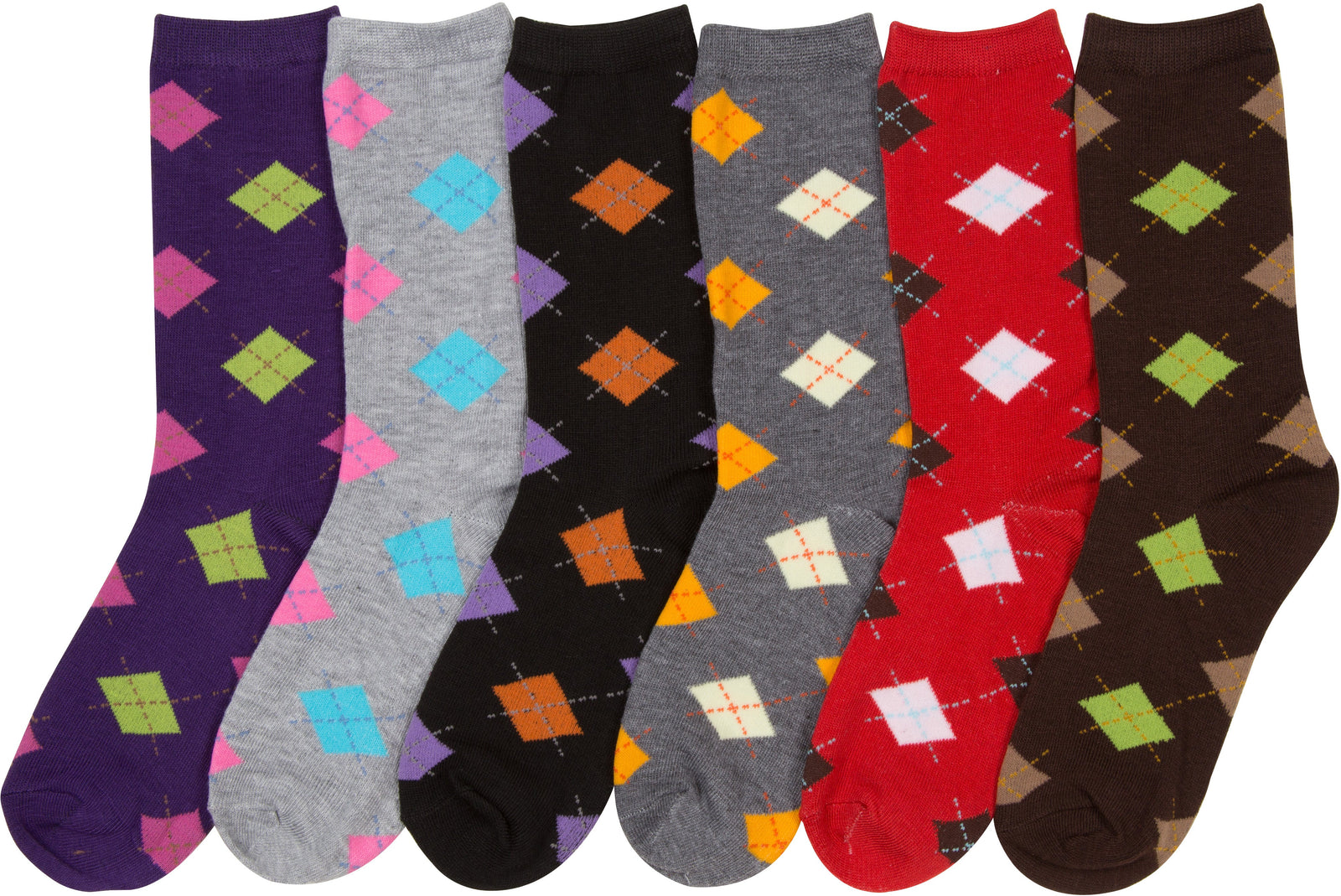 Calcetines Sakkas de mezcla de poliéster, suaves y elásticos, con estampado de tripulación, para mujer, paquete surtido de 6