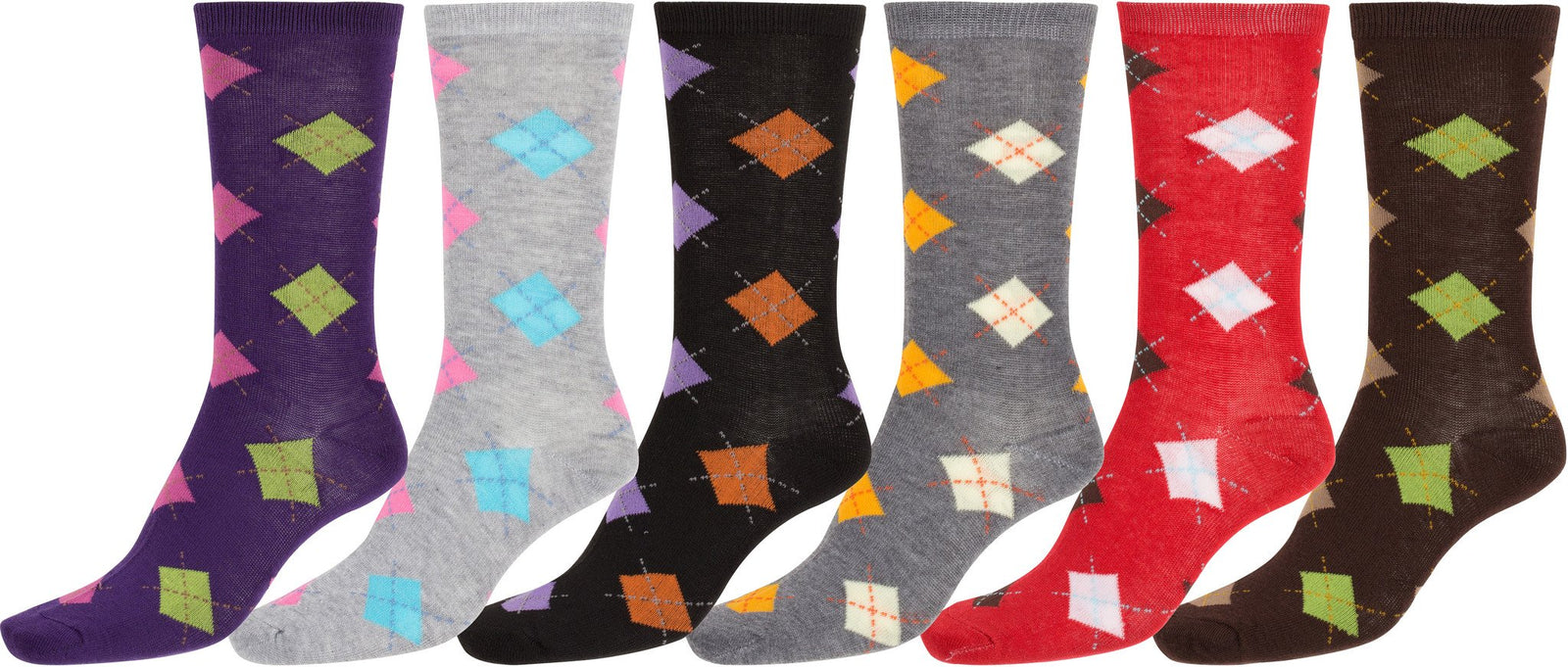 Calcetines Sakkas de mezcla de poliéster, suaves y elásticos, con estampado de tripulación, para mujer, paquete surtido de 6