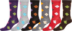 Calcetines Sakkas de mezcla de poliéster, suaves y elásticos, con estampado de tripulación, para mujer, paquete surtido de 6