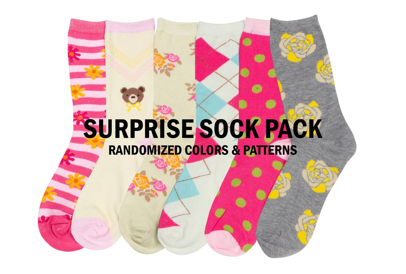 Calcetines Sakkas de mezcla de poliéster, suaves y elásticos, con estampado de tripulación, para mujer, paquete surtido de 6