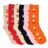 Calcetines Sakkas de mezcla de poliéster, suaves y elásticos, con estampado de tripulación, para mujer, paquete surtido de 6