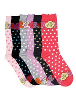 Calcetines Sakkas de mezcla de poliéster, suaves y elásticos, con estampado de tripulación, para mujer, paquete surtido de 6