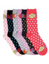Calcetines Sakkas de mezcla de poliéster, suaves y elásticos, con estampado de tripulación, para mujer, paquete surtido de 6