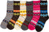 Calcetines Sakkas de mezcla de poliéster, suaves y elásticos, con estampado de tripulación, para mujer, paquete surtido de 6