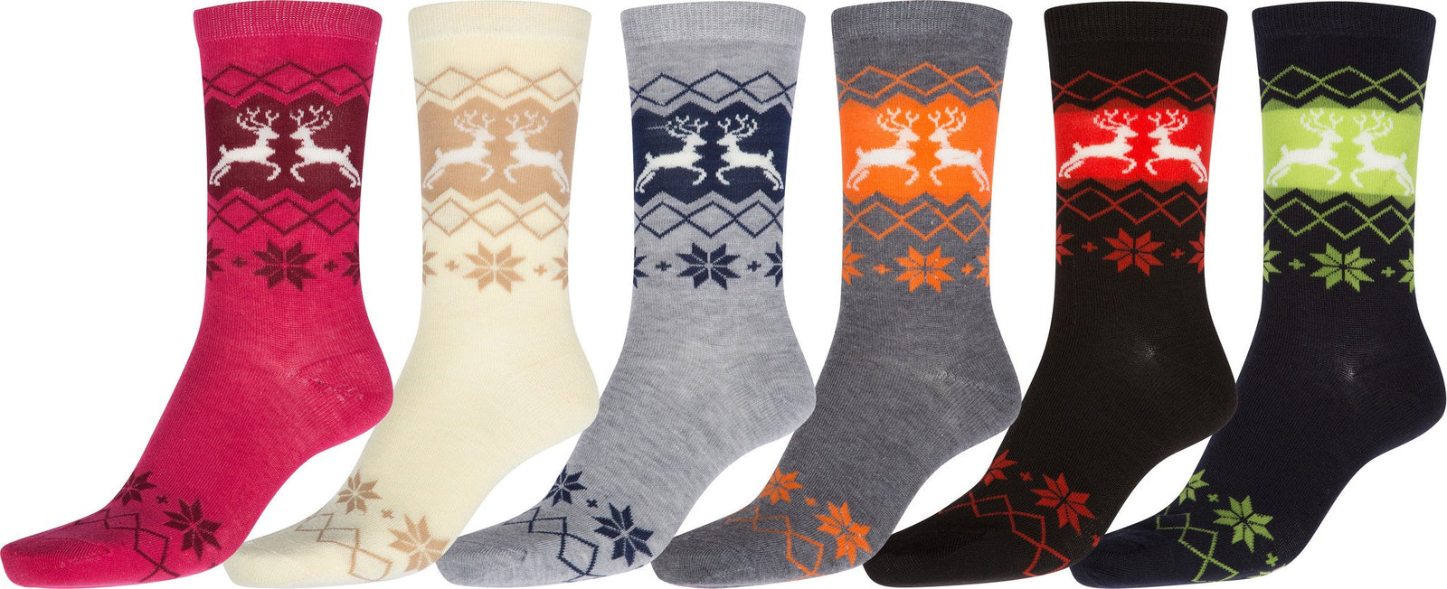 Calcetines Sakkas de mezcla de poliéster, suaves y elásticos, con estampado de tripulación, para mujer, paquete surtido de 6