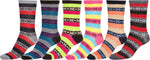 Calcetines Sakkas de mezcla de poliéster, suaves y elásticos, con estampado de tripulación, para mujer, paquete surtido de 6