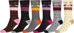 Calcetines Sakkas de mezcla de poliéster, suaves y elásticos, con estampado de tripulación, para mujer, paquete surtido de 6