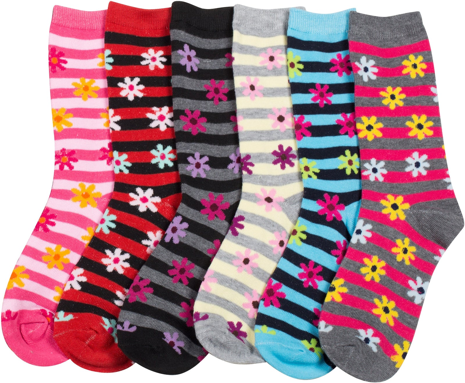 Calcetines Sakkas de mezcla de poliéster, suaves y elásticos, con estampado de tripulación, para mujer, paquete surtido de 6
