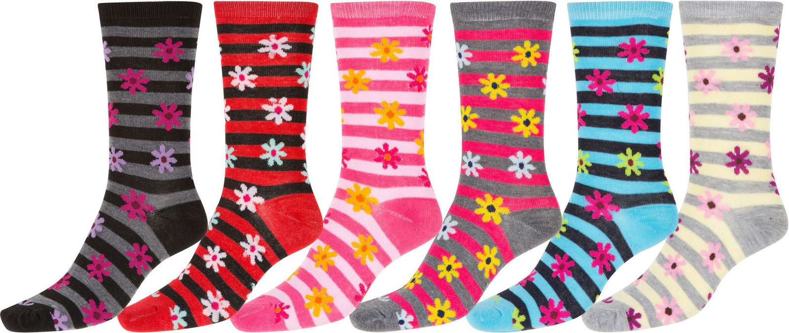 Calcetines Sakkas de mezcla de poliéster, suaves y elásticos, con estampado de tripulación, para mujer, paquete surtido de 6