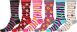 Calcetines Sakkas de mezcla de poliéster, suaves y elásticos, con estampado de tripulación, para mujer, paquete surtido de 6