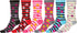 Calcetines Sakkas de mezcla de poliéster, suaves y elásticos, con estampado de tripulación, para mujer, paquete surtido de 6