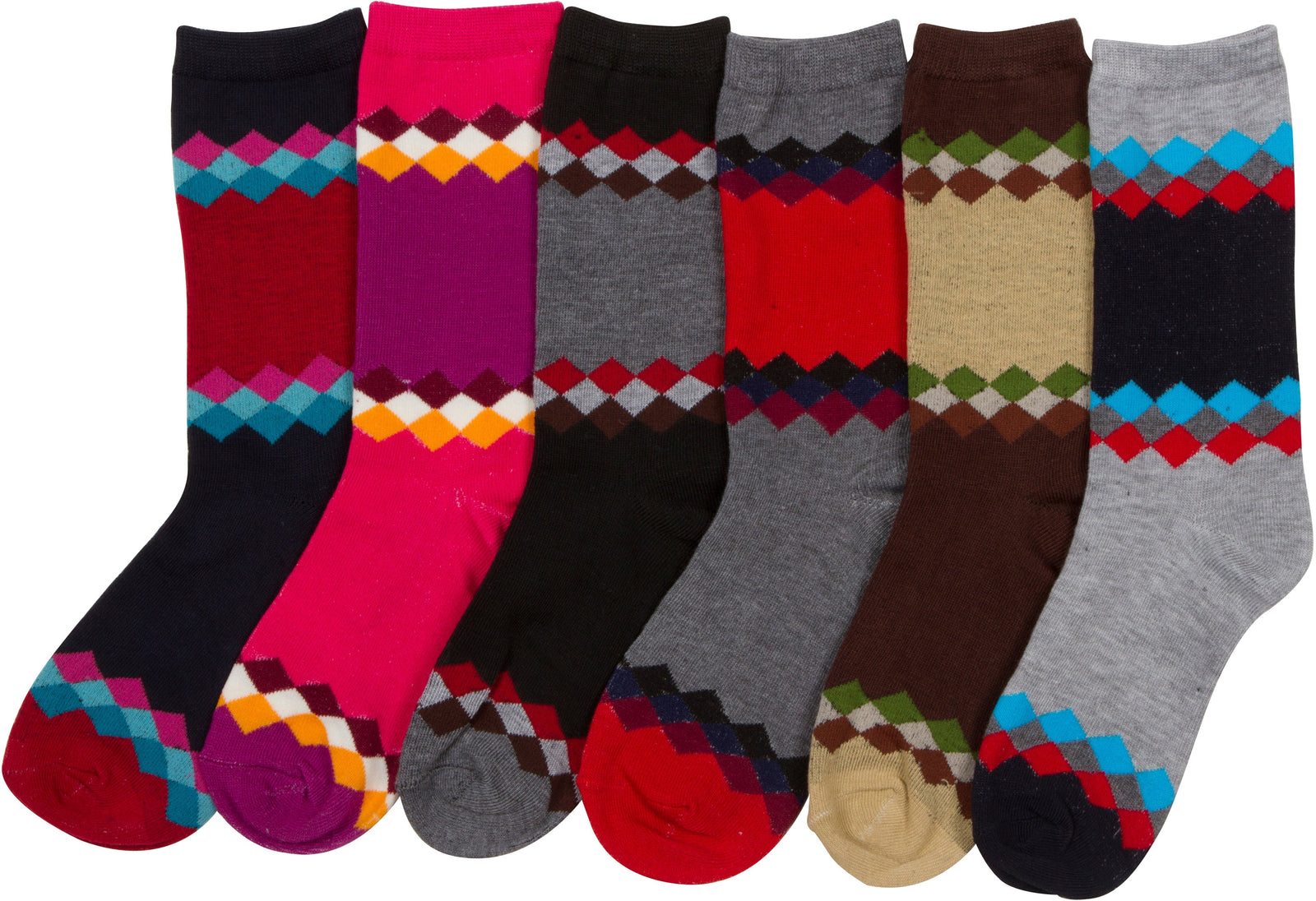 Calcetines Sakkas de mezcla de poliéster, suaves y elásticos, con estampado de tripulación, para mujer, paquete surtido de 6