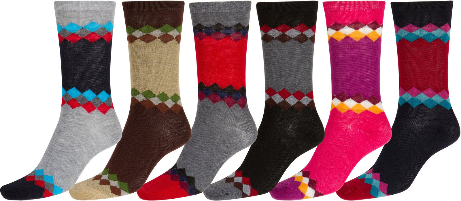 Calcetines Sakkas de mezcla de poliéster, suaves y elásticos, con estampado de tripulación, para mujer, paquete surtido de 6
