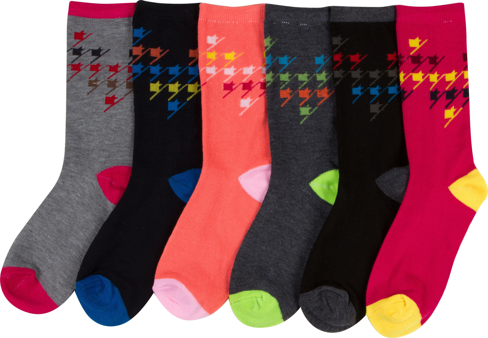 Calcetines Sakkas de mezcla de poliéster, suaves y elásticos, con estampado de tripulación, para mujer, paquete surtido de 6