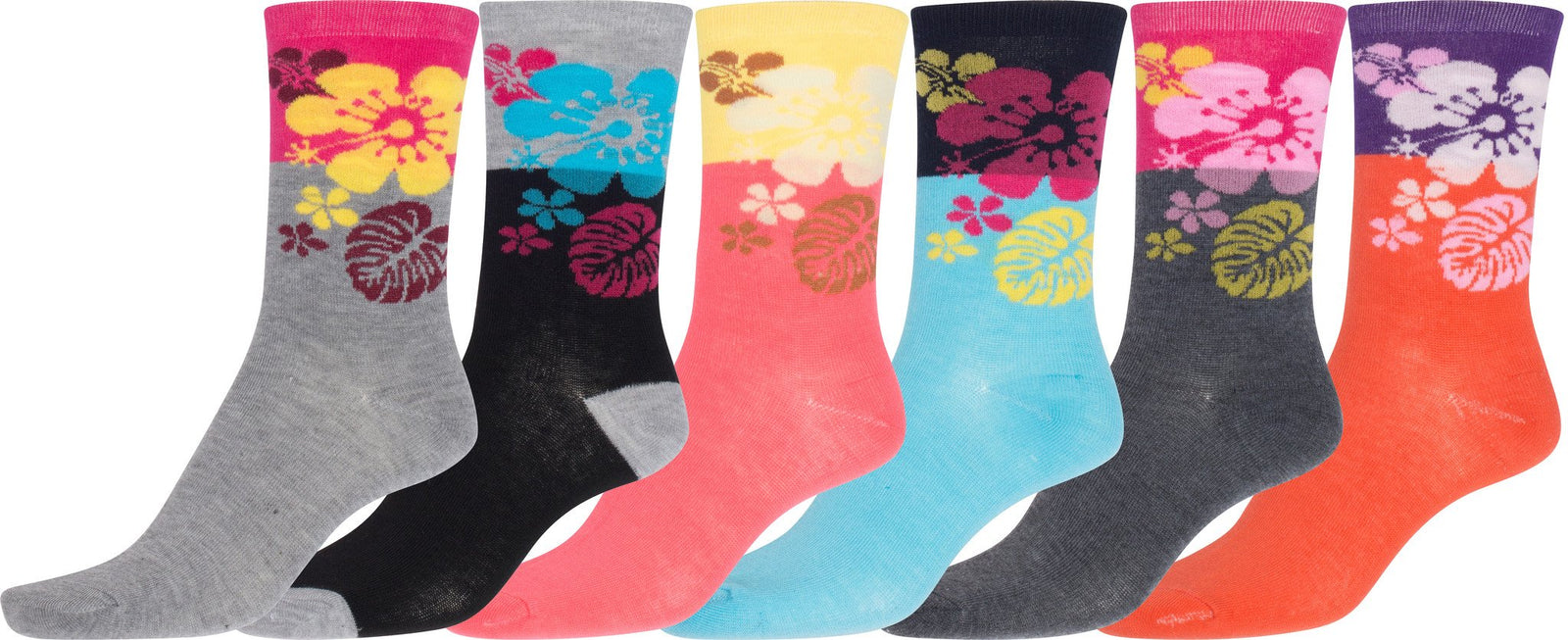 Calcetines Sakkas de mezcla de poliéster, suaves y elásticos, con estampado de tripulación, para mujer, paquete surtido de 6