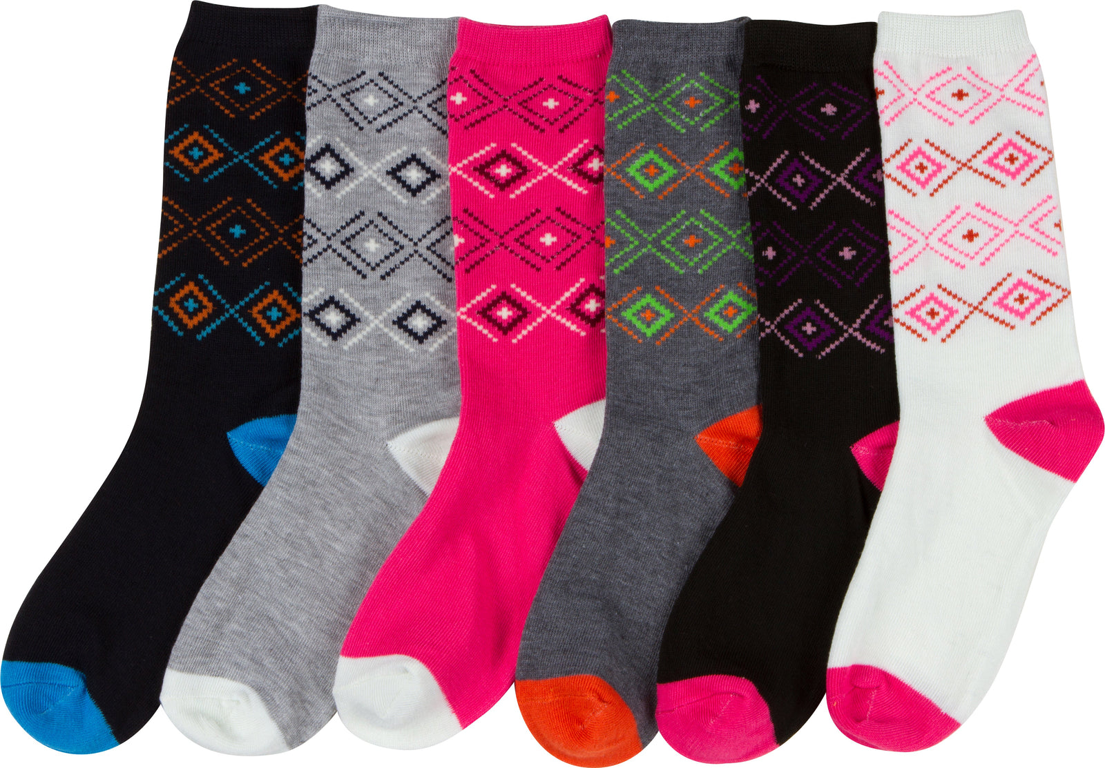 Calcetines Sakkas de mezcla de poliéster, suaves y elásticos, con estampado de tripulación, para mujer, paquete surtido de 6
