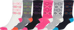 Calcetines Sakkas de mezcla de poliéster, suaves y elásticos, con estampado de tripulación, para mujer, paquete surtido de 6