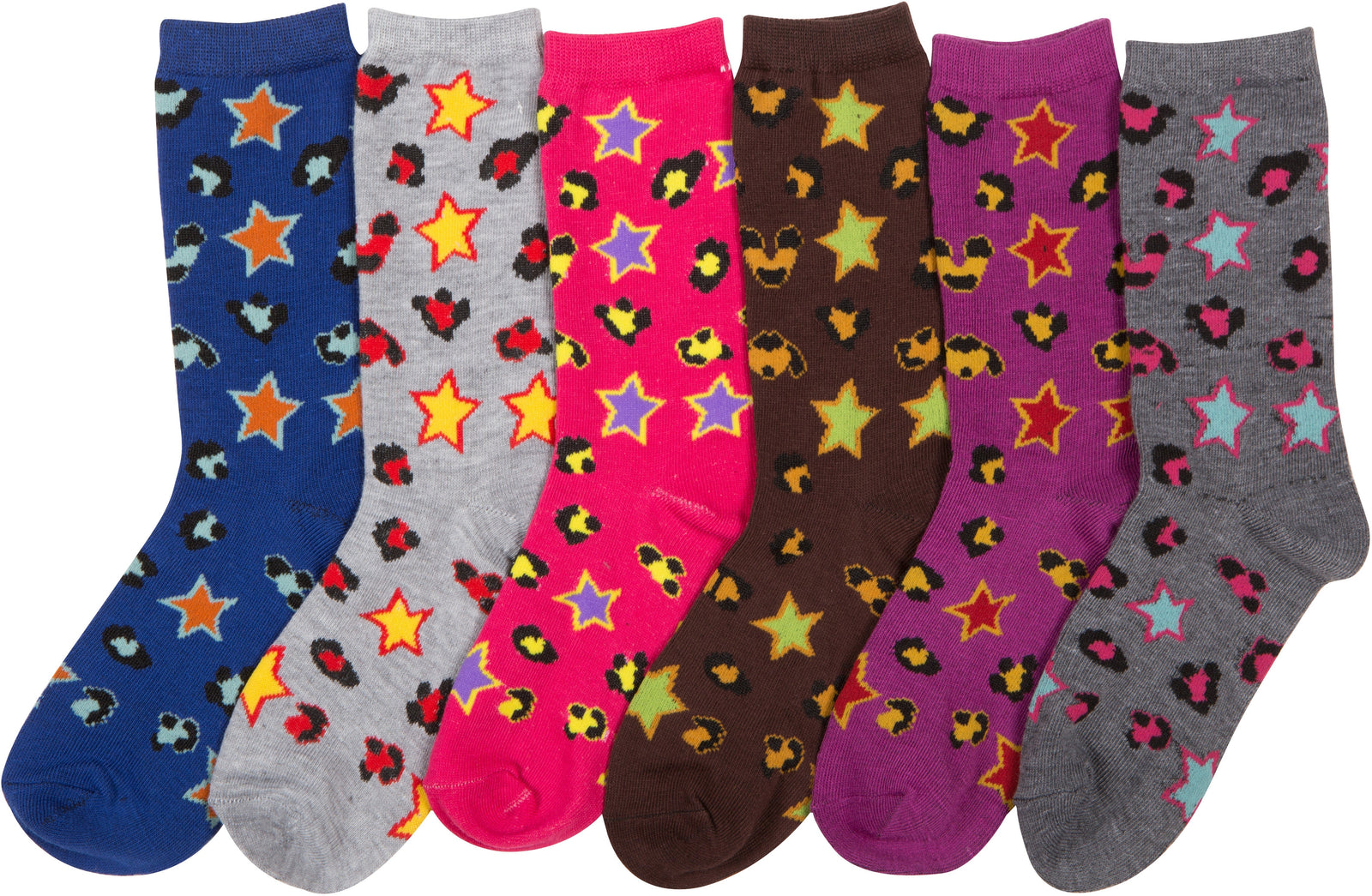 Calcetines Sakkas de mezcla de poliéster, suaves y elásticos, con estampado de tripulación, para mujer, paquete surtido de 6