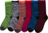 Calcetines Sakkas de mezcla de poliéster, suaves y elásticos, con estampado de tripulación, para mujer, paquete surtido de 6