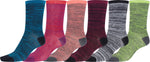 Calcetines Sakkas de mezcla de poliéster, suaves y elásticos, con estampado de tripulación, para mujer, paquete surtido de 6