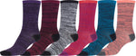 Calcetines Sakkas de mezcla de poliéster, suaves y elásticos, con estampado de tripulación, para mujer, paquete surtido de 6