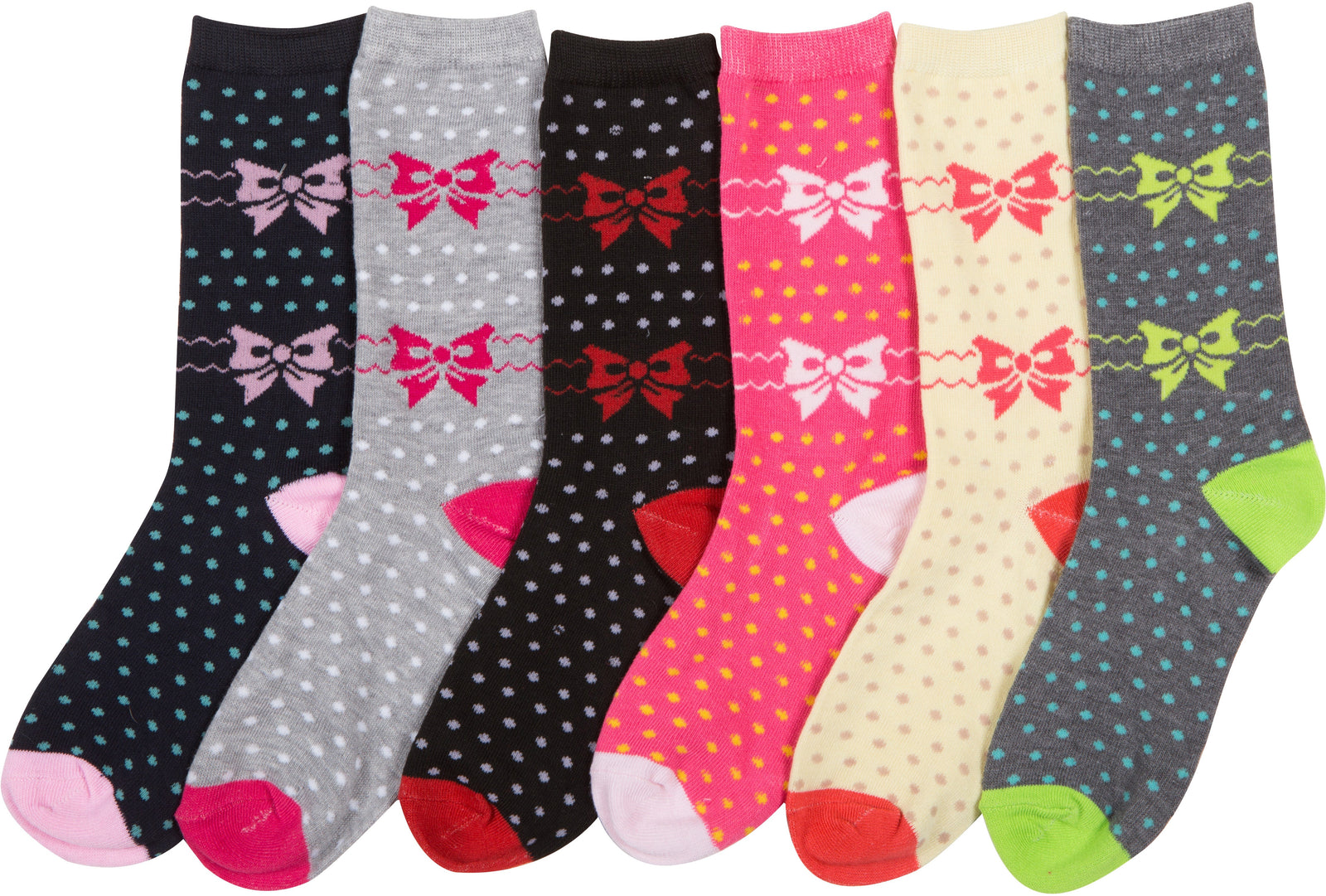 Calcetines Sakkas de mezcla de poliéster, suaves y elásticos, con estampado de tripulación, para mujer, paquete surtido de 6