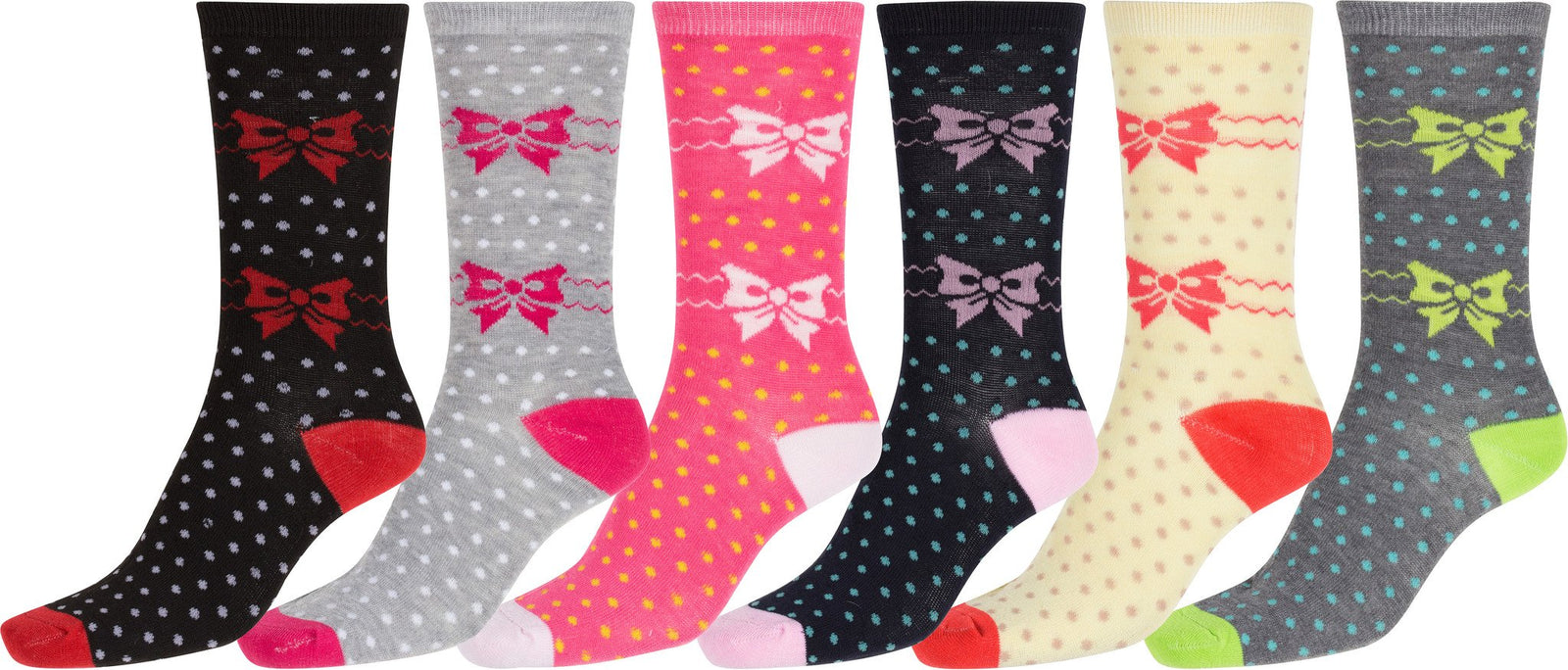 Calcetines Sakkas de mezcla de poliéster, suaves y elásticos, con estampado de tripulación, para mujer, paquete surtido de 6