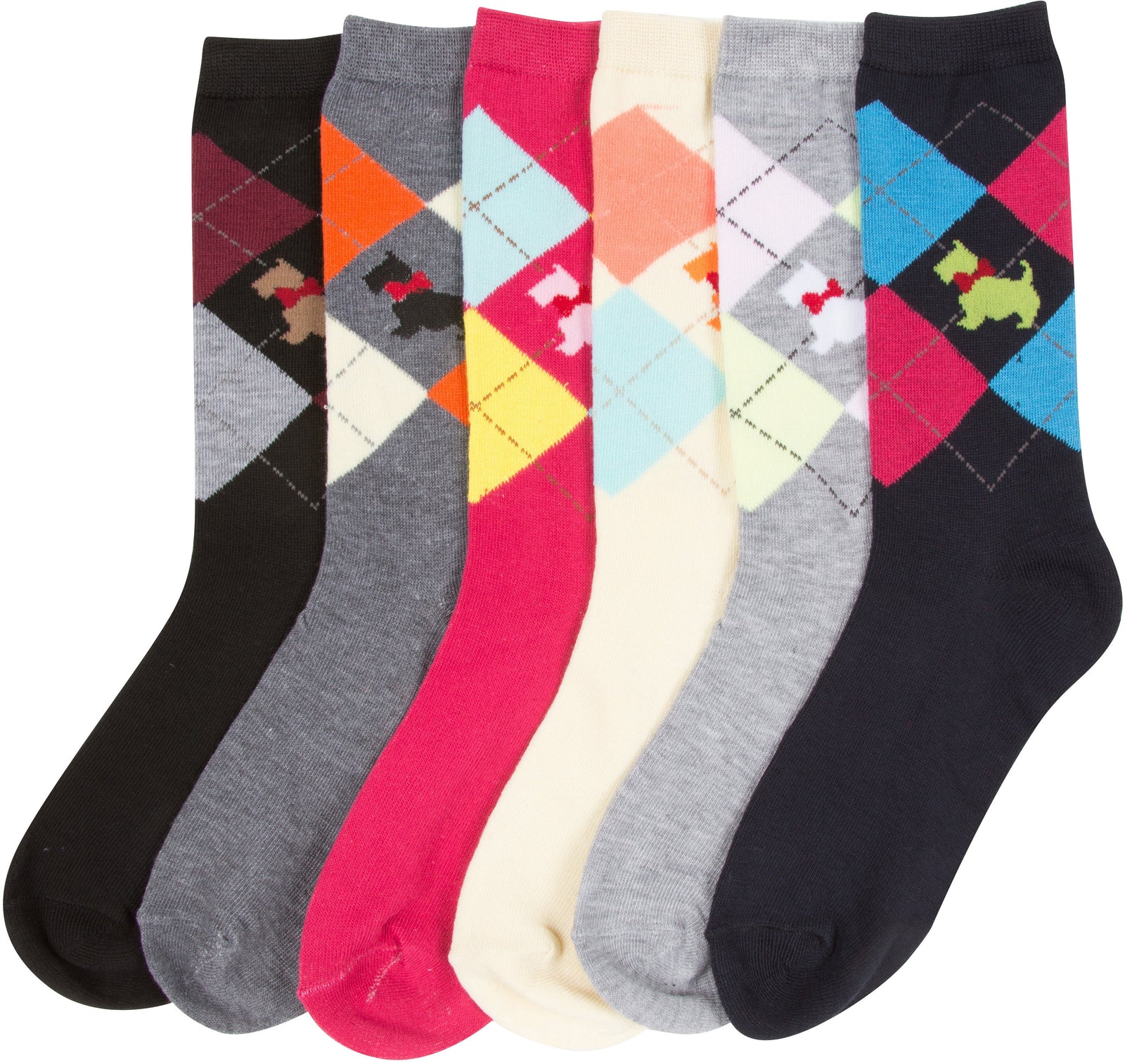 Calcetines Sakkas de mezcla de poliéster, suaves y elásticos, con estampado de tripulación, para mujer, paquete surtido de 6