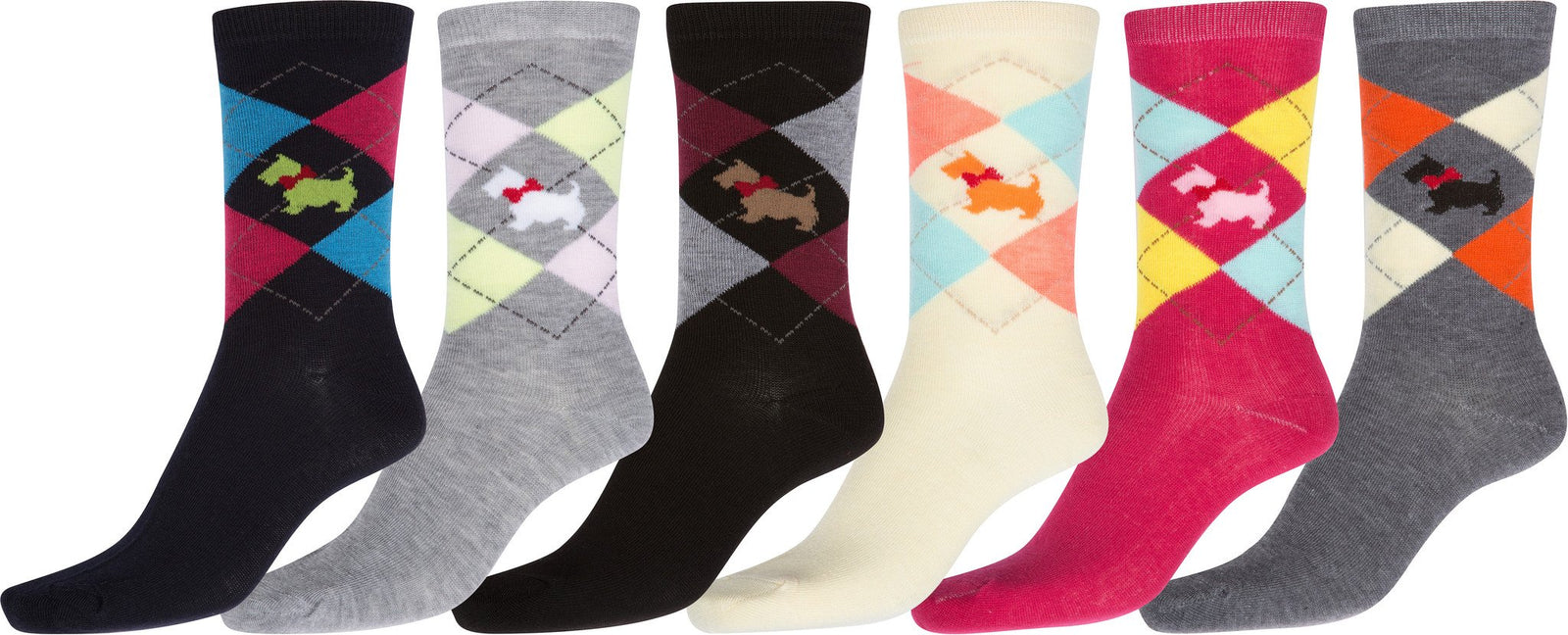 Calcetines Sakkas de mezcla de poliéster, suaves y elásticos, con estampado de tripulación, para mujer, paquete surtido de 6