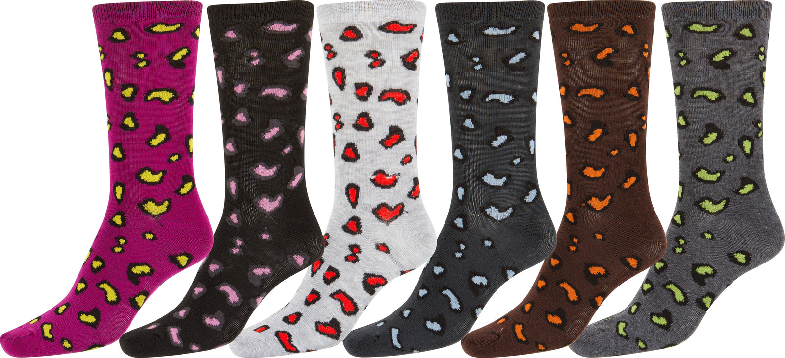 Calcetines Sakkas de mezcla de poliéster, suaves y elásticos, con estampado de tripulación, para mujer, paquete surtido de 6
