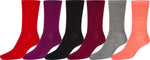 Calcetines Sakkas de mezcla de poliéster, suaves y elásticos, con estampado de tripulación, para mujer, paquete surtido de 6