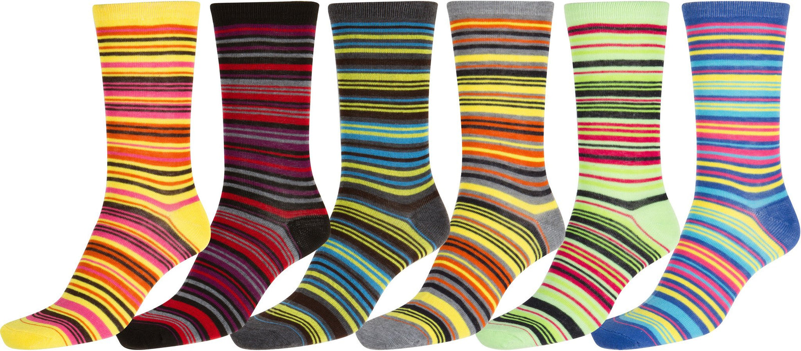 Calcetines Sakkas de mezcla de poliéster, suaves y elásticos, con estampado de tripulación, para mujer, paquete surtido de 6