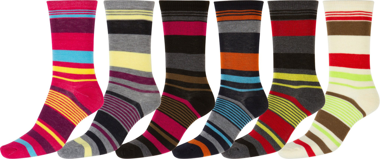 Calcetines Sakkas de mezcla de poliéster, suaves y elásticos, con estampado de tripulación, para mujer, paquete surtido de 6