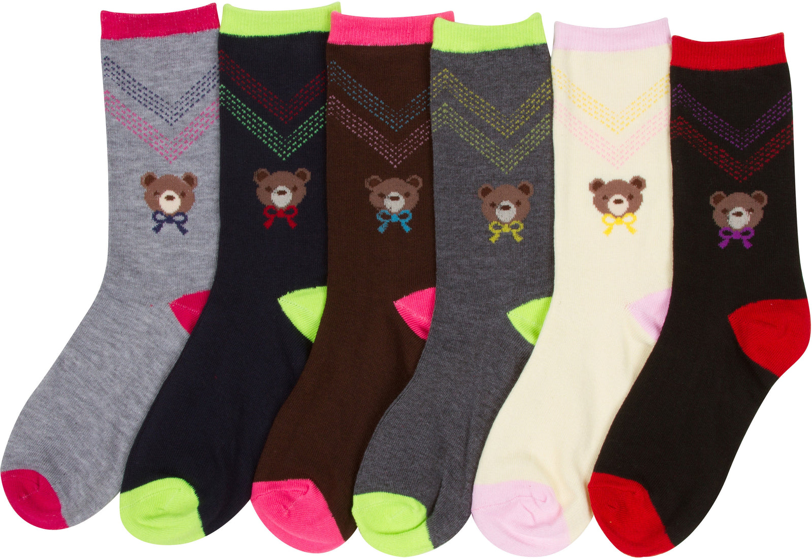 Calcetines Sakkas de mezcla de poliéster, suaves y elásticos, con estampado de tripulación, para mujer, paquete surtido de 6