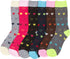 Calcetines Sakkas de mezcla de poliéster, suaves y elásticos, con estampado de tripulación, para mujer, paquete surtido de 6