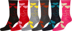 Calcetines Sakkas de mezcla de poliéster, suaves y elásticos, con estampado de tripulación, para mujer, paquete surtido de 6