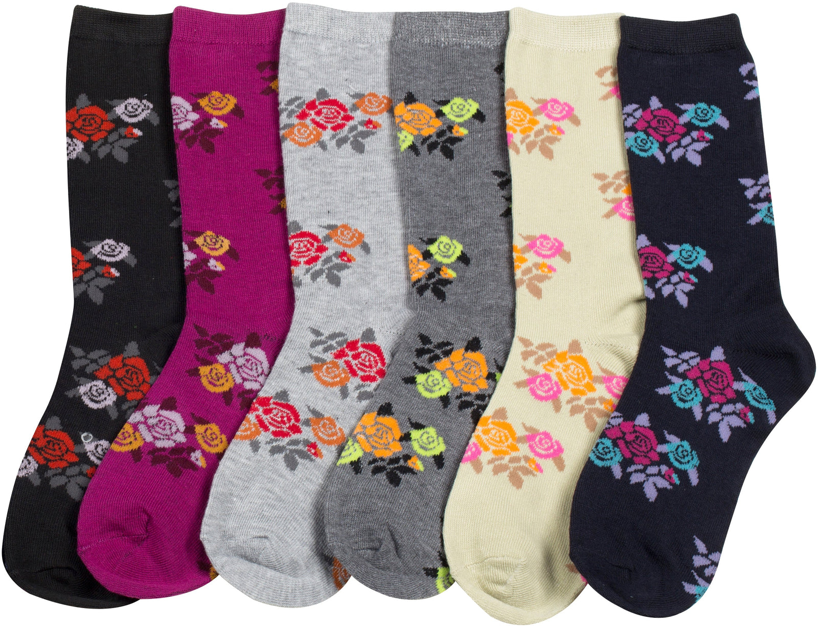 Calcetines Sakkas de mezcla de poliéster, suaves y elásticos, con estampado de tripulación, para mujer, paquete surtido de 6